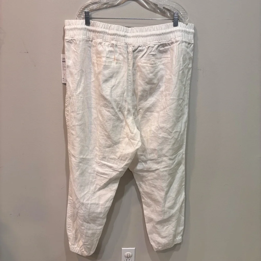 Athleta Cabo Linen Jogger White Pants Women’s Size 22 NEW